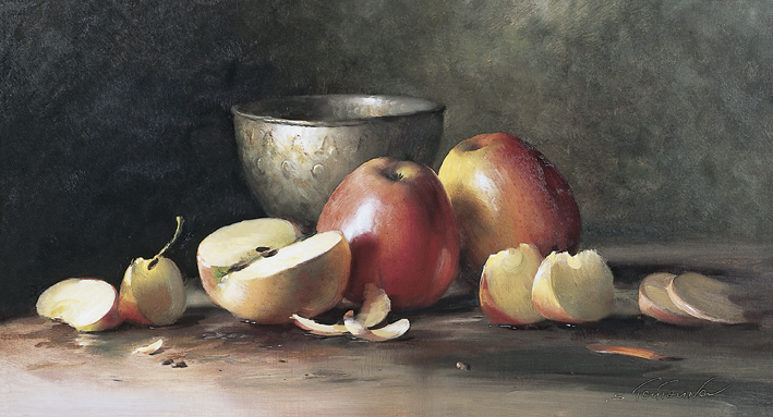 Натюрморт с яблоками репродукция для интерьера картина яблоки маслом в живописи натюрморт с яблоками