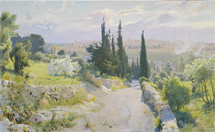 Вид на Иерусалим с оливковой горы на Пасху картина пейзаж портрет репродукция репродукции картины