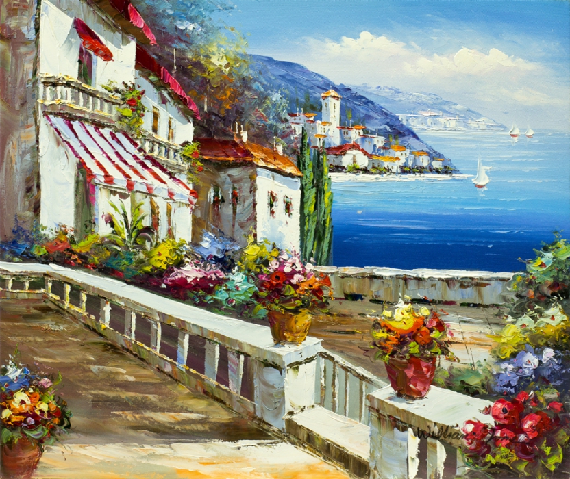 Остров Корфу картина репродукция море солнце пейзаж лето красота путешествие