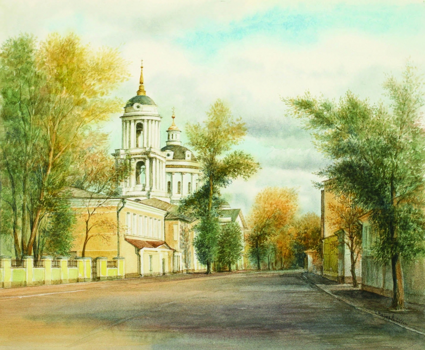 Храм Св. Мартина художник акварель пейзаж репродукция репродукции картины город