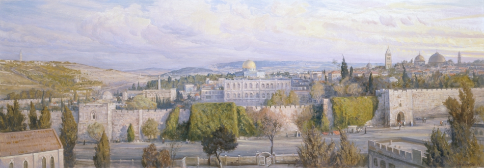 Вид Святого Града Иерусалима картина картины живопись репродукция репродукции пейзаж художник