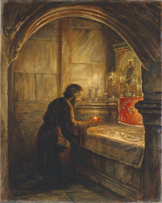 Игумен Даниил у Гроба Господня картина картины живопись репродукция репродукции вера художник