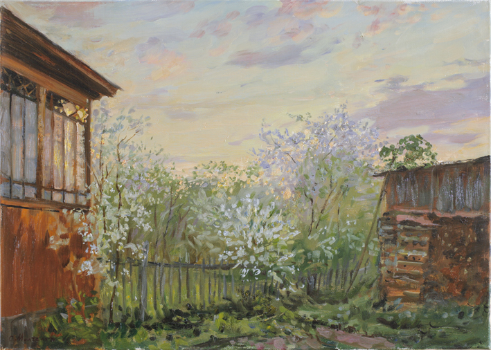 Всё цветёт, весною дышит художник Молчанов картины для интерьера репродукции для интерьера живопись российская природа дача цветущий сад
