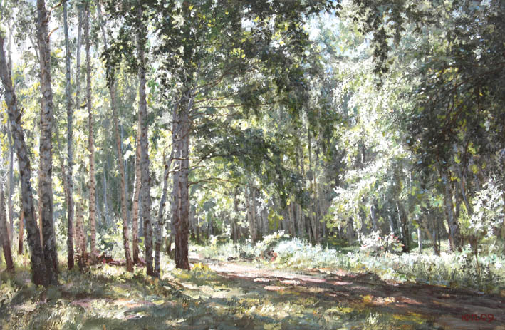 Берёзовый день в июле репродукции в интерьере картина живопись пейзаж берёзовый лес солнце июль
