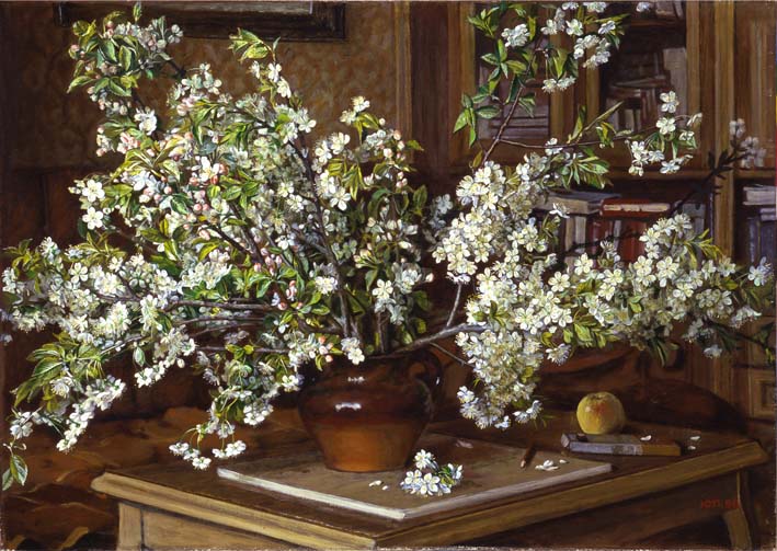 Цветы вишни и яблони репродукции в интерьере картина живопись натюрморт букет цветов майский букет весенний букет 