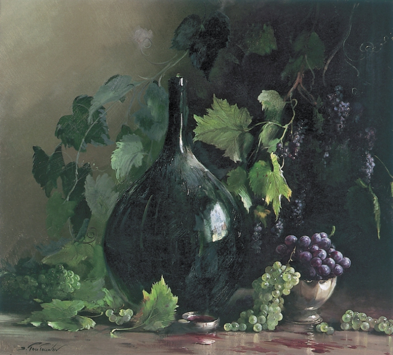Вино и виноград репродукция для интерьера картина букет цветов маслом цветы в живописи натюрморт вино и виноград