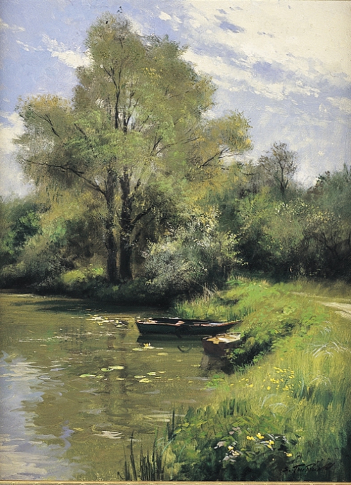 Лето репродукция для интерьера картина пейзаж маслом цветы в живописи летний пейзаж с лодкой пейзаж с прудом