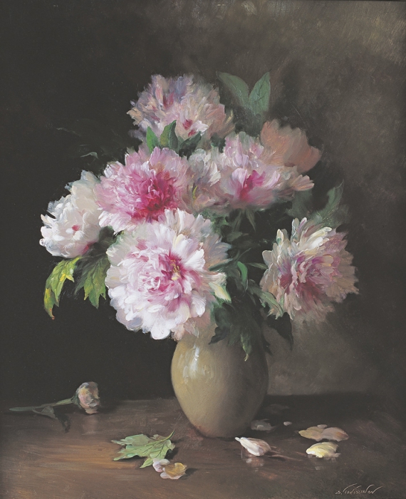 Пионы репродукция для интерьера картина букет цветов маслом цветы в живописи натюрморт пионы в вазе