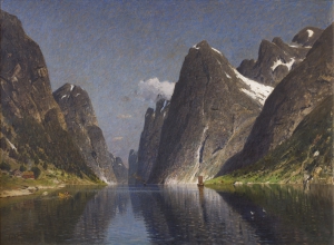 Норман Адельстен (1848-1918) "Летний пейзаж с фьордом"