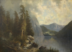 Мещерский А.И. (1834-1902) "Озеро в горах" 1860