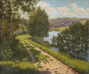 Бессонов Б.В. (1862-1934) "Солнечный день. Дорога у реки"