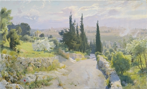 Вид на Иерусалим с оливковой горы на Пасху