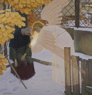 Ангел, принимающий душу блаженной Ксении Петербургской