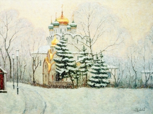 Новодевичий монастырь под снегом
